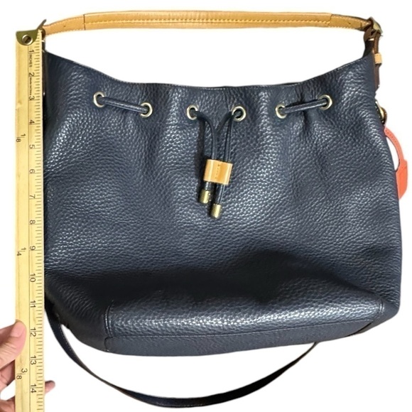 COACH Legacy Drawstring Handbag in Soft Pebbled Leather Midnight/Brass # 25306 - Picture 10 of 16